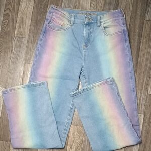 Girls Size 18 Justice Pastel Rainbow Jeans